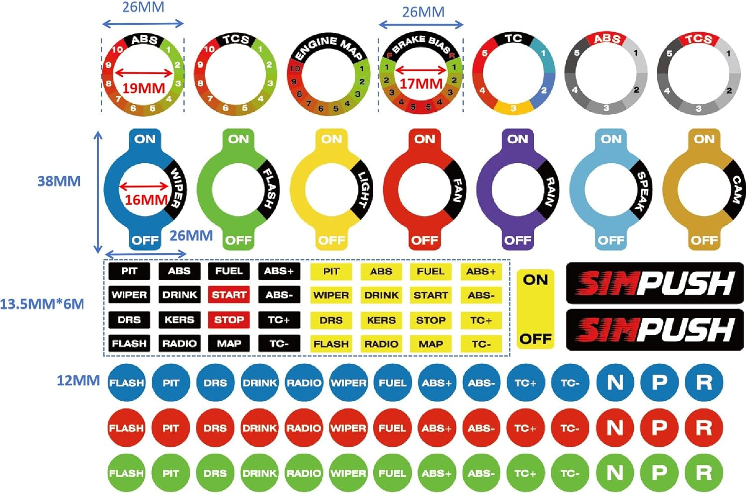SIMPUSH SIM Racing Sticker Decals image number 2