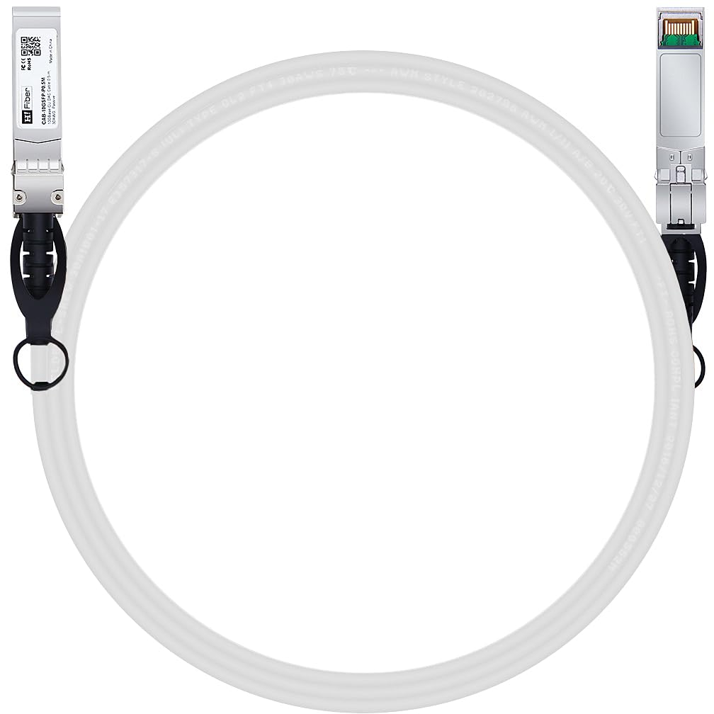 SFP+ Cable, 10G SFP+ DAC, 1.5M(5Ft), Passive Direct Attach Copper Twinax Cable for Cisco SFP-H10GB-CU1.5M, Ubiquiti Unifi UC-DAC-SFP+, Meraki, Mikrotik, Intel, Fortinet, Netgear, White image number 3