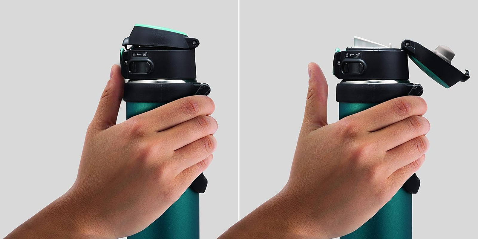 Zojirushi SM-QHE48GK, Flip-And-Go Stainless Mug, 16-Ounce, Teal image number 6