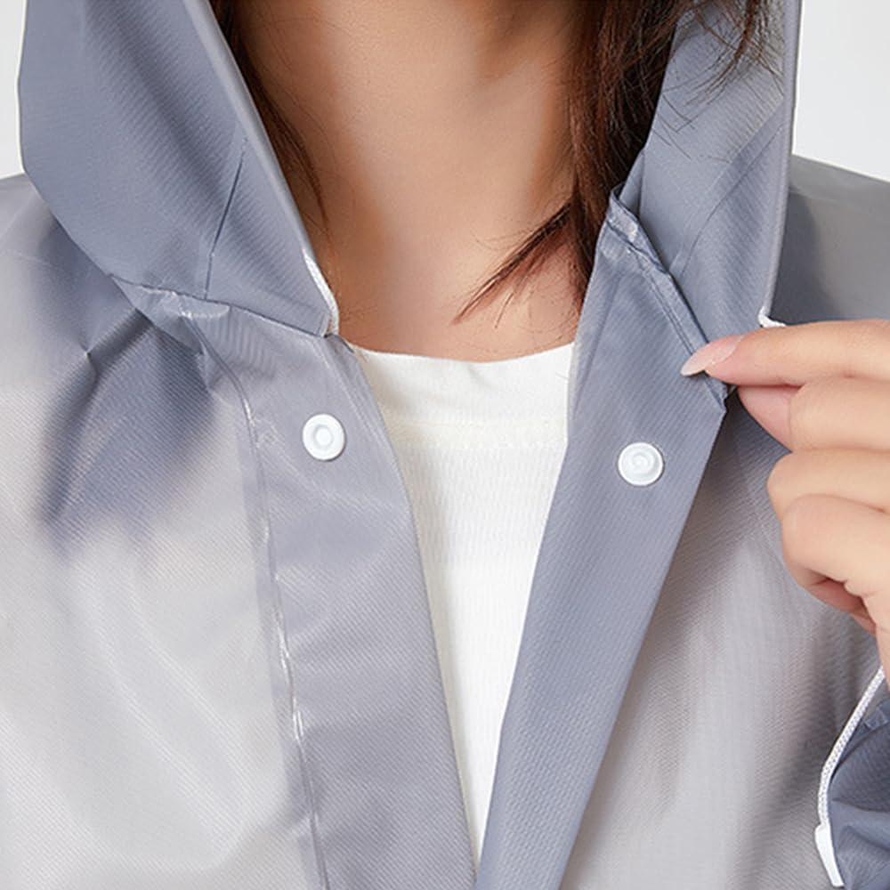 2 Pack Reusable Raincoats for Adults Kids,Eva Rain Poncho Lightweight Rain Coat Waterproof Rain Coats Gear Rain Ponchos with Hood for Men and Women,Easy Fold Raincoat image number 1