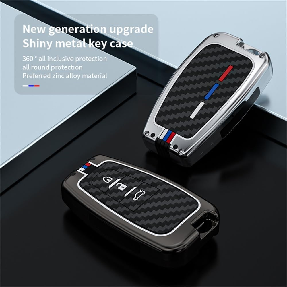 Ontto 3-Button Key Fob Cover with Fluorescent Strip Smart Remote Car Key Shell Fit for Toyota Camry CHR Highlander Corolla RAV4 Avalon Land Cruiser Prado Prius 4Runner GT86 2017-Up,Black image number 6