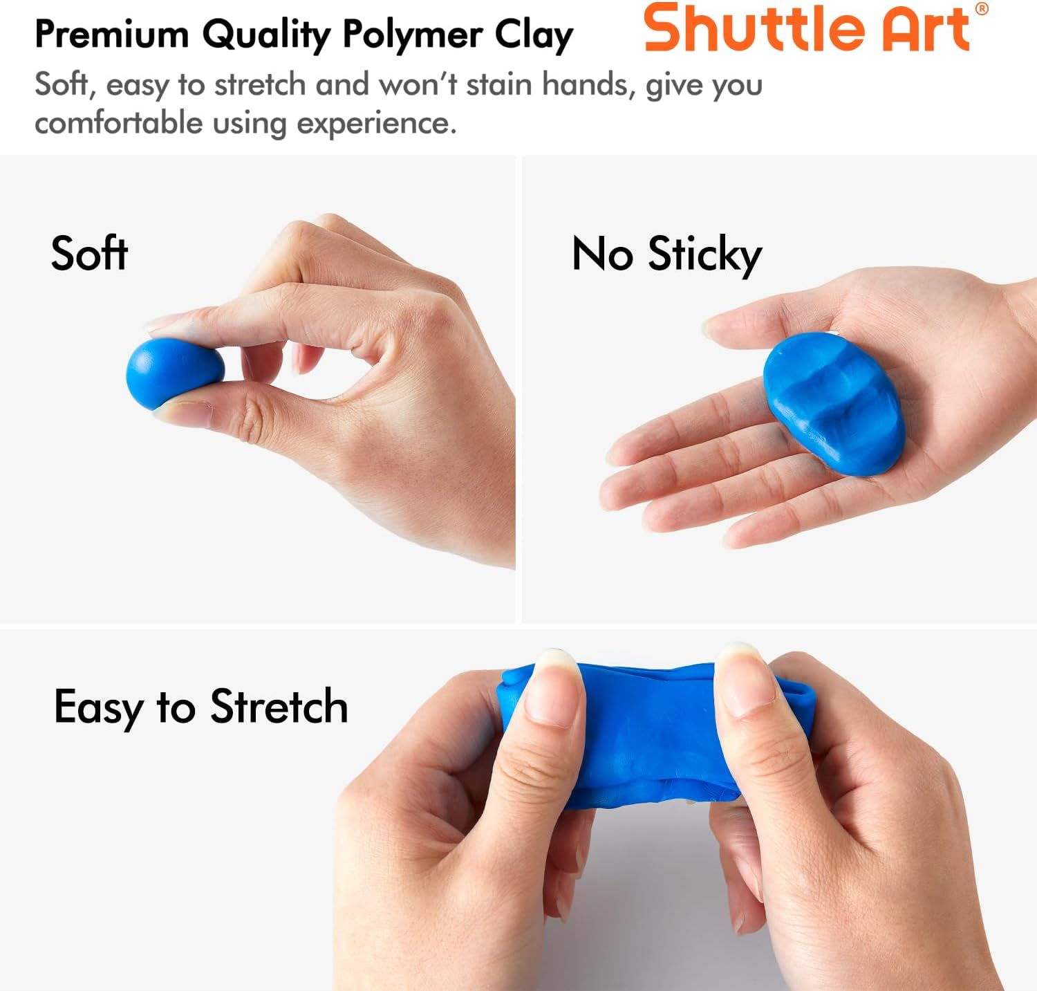 Shuttle Art Polymer Clay, 82 Colours Oven Bake Modeling Clay, Creative Clay Kit with 19 Clay Tools and 16 Kinds of Accessories, Non-Toxic, Non-Sticky, Ideal DIY Art Craft Clay for Kids Adults image number 5
