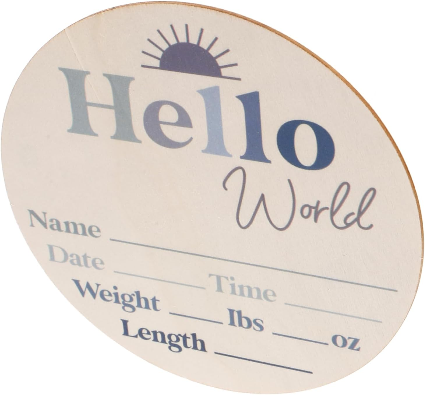 Unique Floral Design Growth Commemorative Card Wood Shower Sign for Newborn Milestone Record image number 1