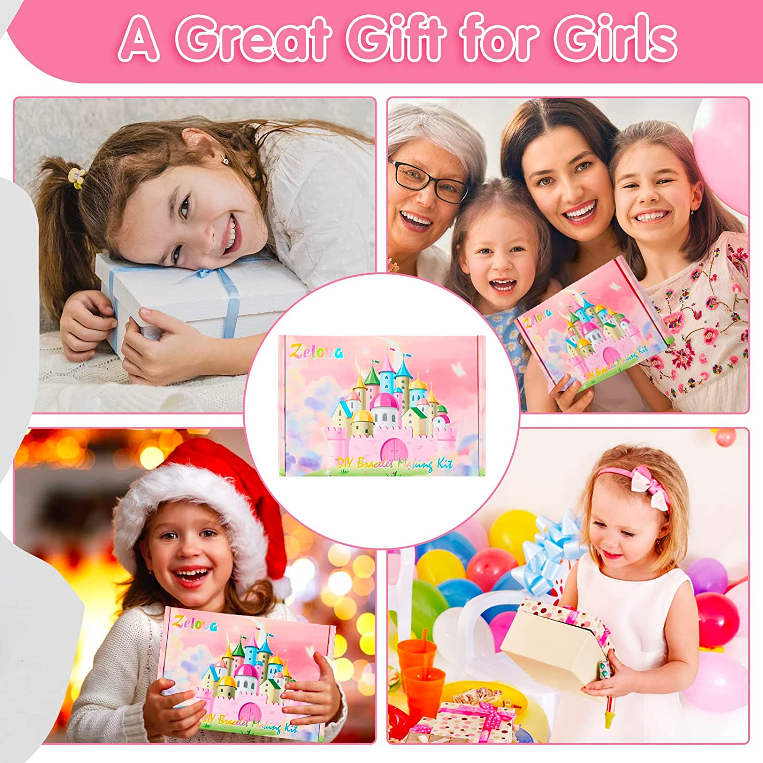 Bracelet Making Kit for Girls, 138Pcs Charm Kids Jewellery Making Kits, DIY Jewelry Making Gifts Set for Girls Age 6 7 8 9 10 11 12 Year Old image number 4