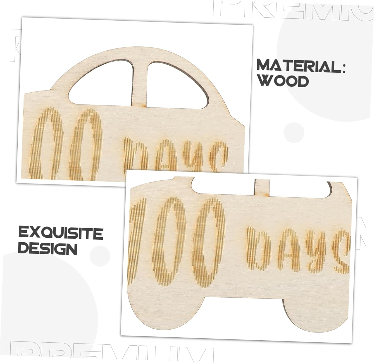 KOCKSHION Wooden Milestone Marker Chip for Newborn Growth Photography Days Memory Milestone Card for Shower and Birth Announcements image number 4