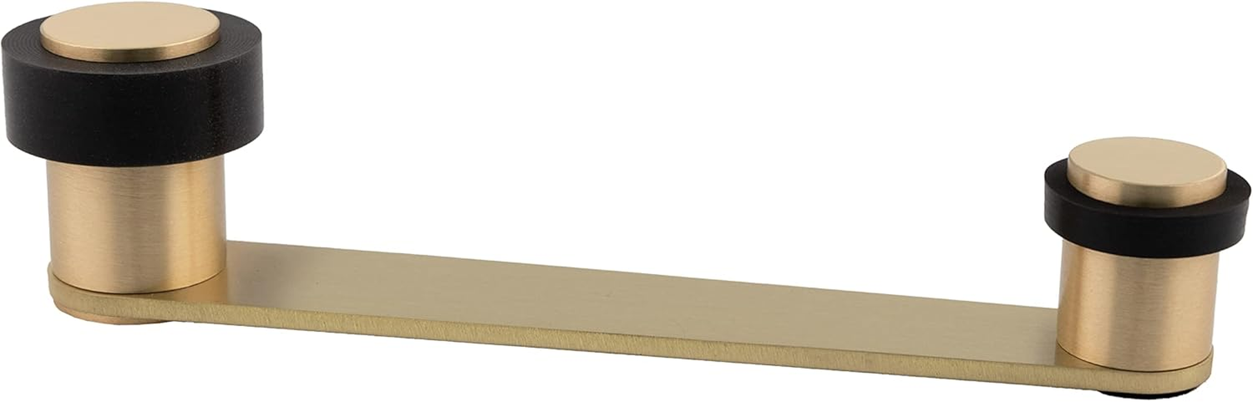 Door Stop with Rotating Holder for Door Thickness up to 100 Mm Brass Includes Screw and Dowel Ref I-253 EVI Fittings (Brass Old Leather - Rubber)