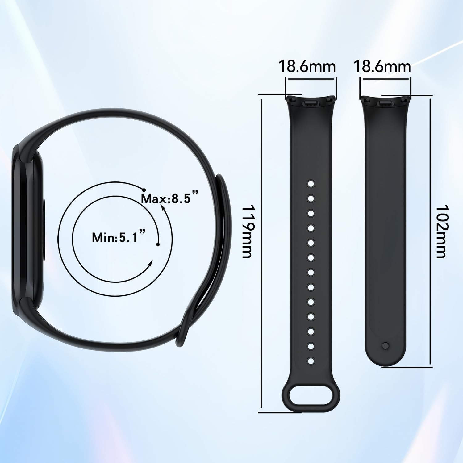 (10 Pack) Watch Bands Compatible with Xiaomi Mi Band 10/9/8/NFC, T Tersely Soft Silicone Replacement Bands Sport Adjustable Wrist Strap for Women Men,Colourful Bracelet Strap