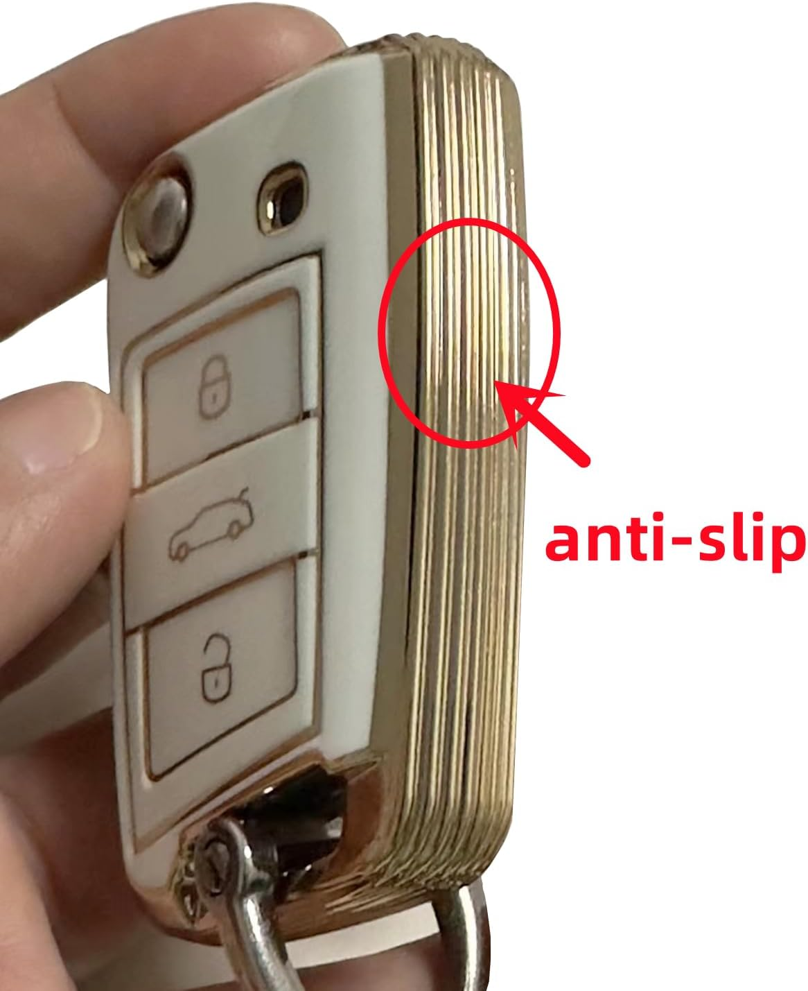 TPU Key Fob Cover Compatible with 2013-2021 Lexus Es300H ES350 GS350 Gs450H Is200T IS300 IS350 LX570 Nx200T Nx300H RC350 RX350 Rx450H (Black/Grey) image number 3