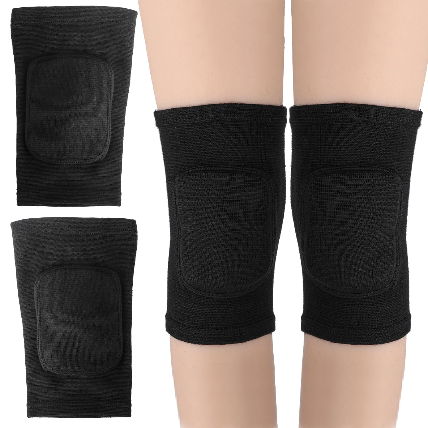 Sibba Kids Knee Pad, Breathable Elastic Knee Brace, Anti-Slip Padded Sponge Knee Protector for Volleyball Dance Running Skating Basketball Football Sports image number 5