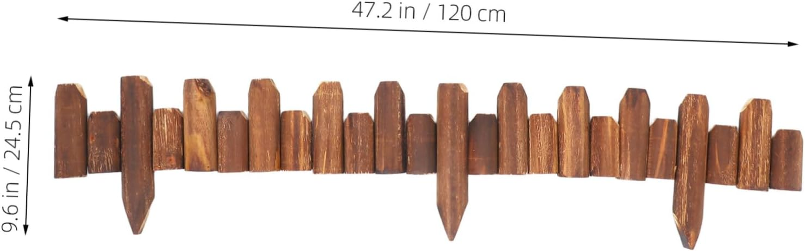 VICASKY Garden Edging Wood Decorative Fence Lawn Border Galvanised Landscape Fencing image number 3