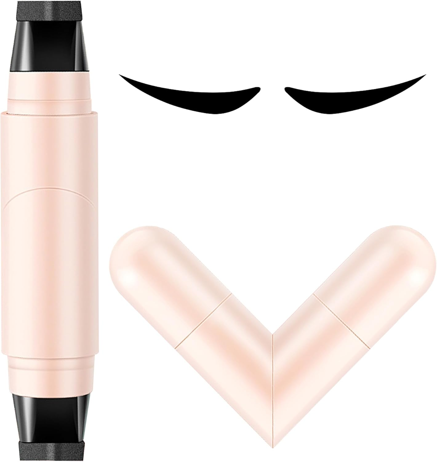 2Pcs Winged Eyeliner Stamp Pen - Symmetrical Winged Liner Stamp with Smudge-Proof Formula, Water-Resistant & Quick-Dry for Beginners, for Beginners Student (Black)