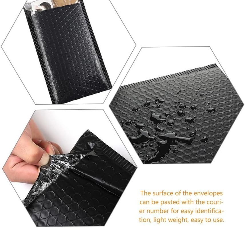 GLEAVI 50Pcs Black Mailers Self Sealing Padded Envelopes 7X4.7 Inches Co-Extrusion Film Shipping Bags for Jewelry, Books, Cosmetics, and Small Business Packaging image number 4