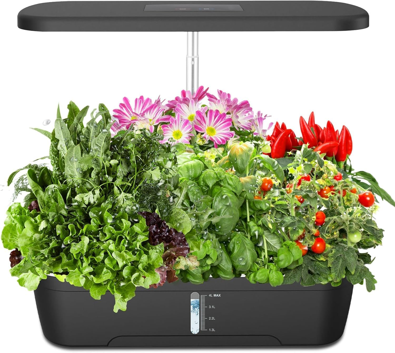 Hydroponics Growing System, Automatic Timer, Smart Indoor Garden Starter Kit with LED Grow Light, Height Adjustable, Garden Plant Germination Kit,Black image number 6