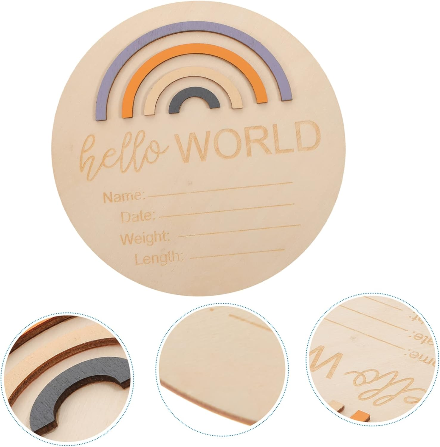 DECHOUS Wooden Milestone Cards Photo Prop for Newborn Announcement Birth Announcement Sign for Shower and Gender Reveal Gift image number 2