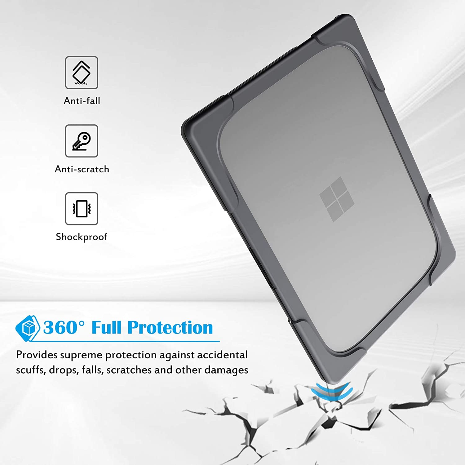 Procase Protective Case for 15 Inch Surface Laptop 5/4/3, Heavy Duty Slim Hard Shell Cover with Foldable Kickstands for 15" Laptop 2022 2021 2019 Old Version -Grey image number 4