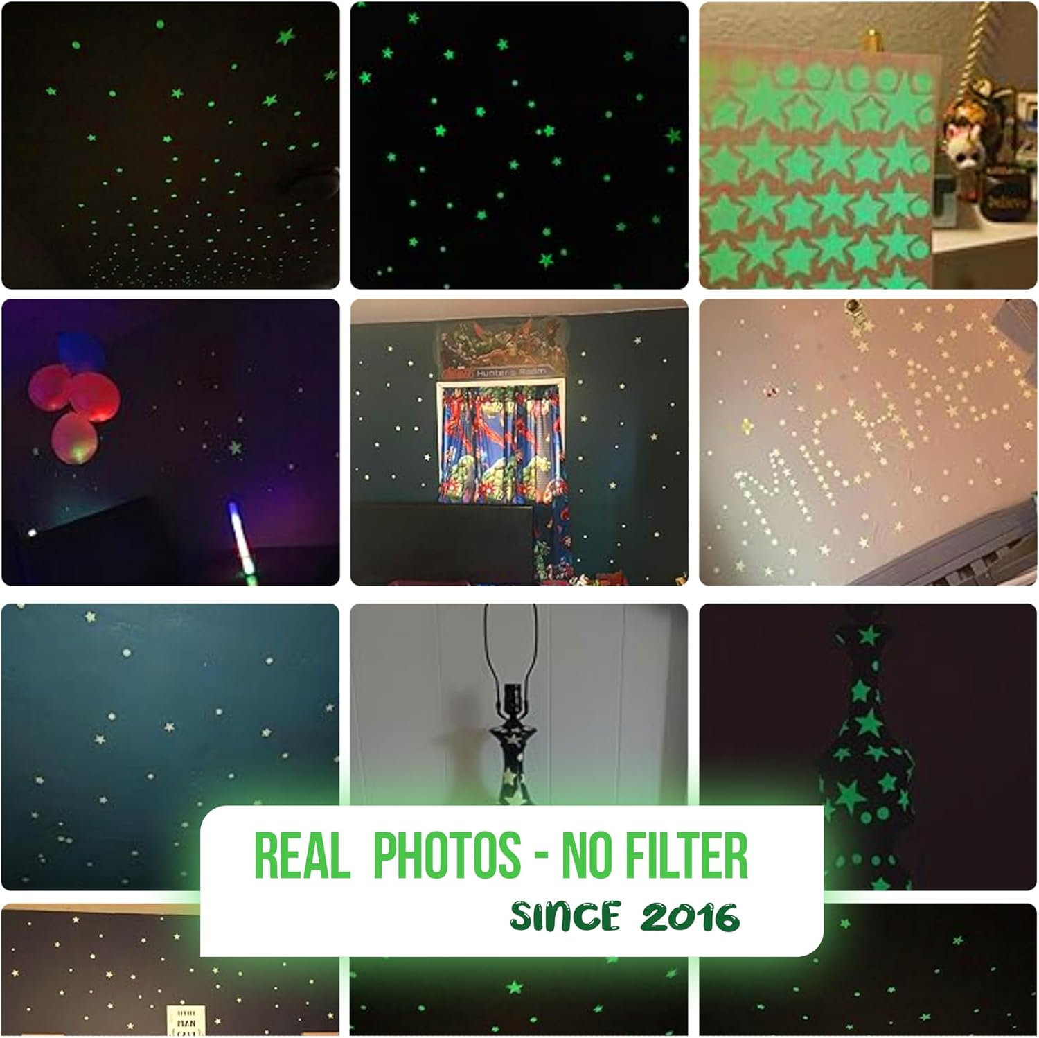 Glow in the Dark Stars for Ceiling or Wall Stickers - Glowing Wall Decals Stickers Room Decor Kit - Galaxy Glow Star Set and Solar System Decal for Kids Bedroom Decoration image number 4