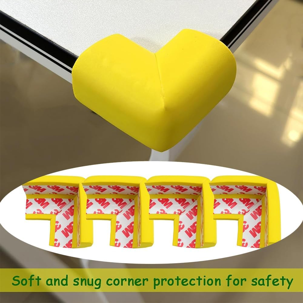 FUNNTY 12 Pack Soft Corner Protector Proofing Edge and Corner Guards, Safety Pre-Taped Furniture Bumper for Fireplace, Table, Stair, Cabinet image number 2
