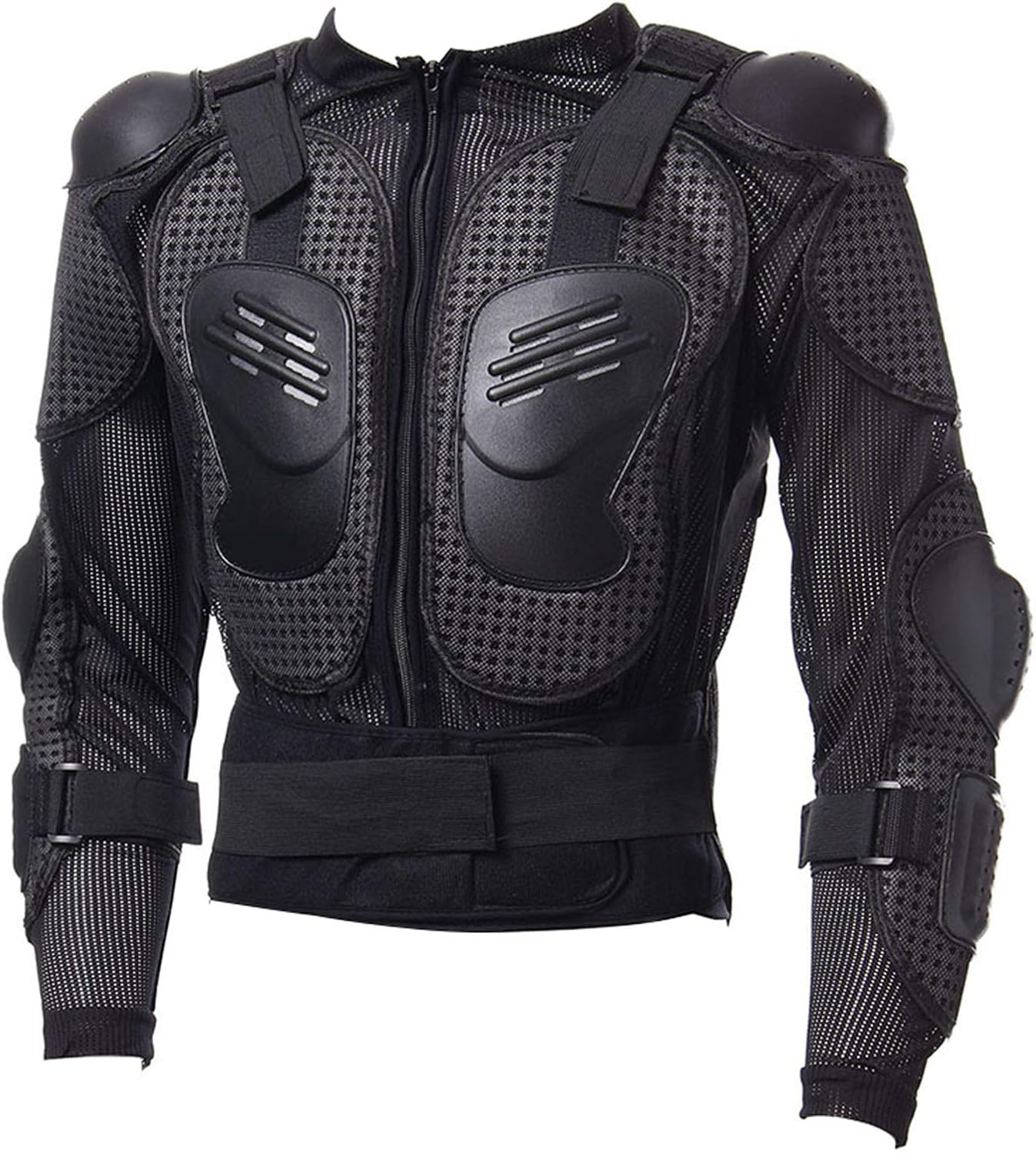 Full Body Cycle Riding Jacket Armor E Shoulder Chest Protection 1 Pa of Gloves Black L image number 2