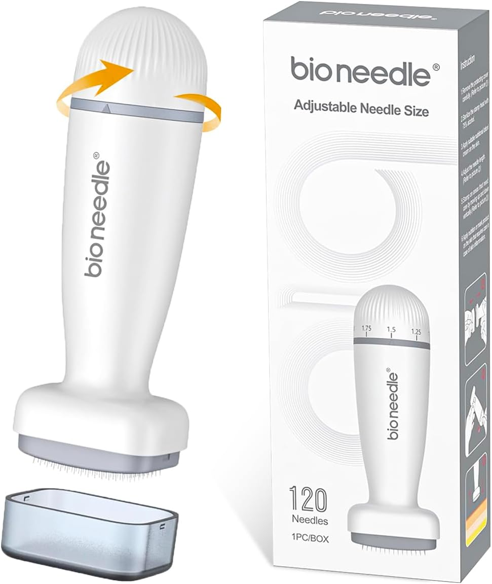 Dr.Pen Bioneedle 120 Titanium Adjustable Microneedling Derma Stamp - 2024 New Professional Derma Microneedle Pen - Amazing Skin Pen for Face Body Beard - Dr Beauty Pen for Men and Women Home Use image number 1