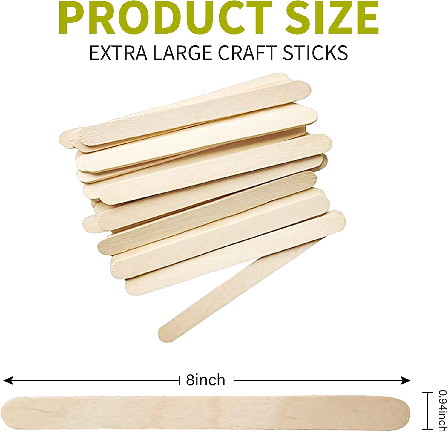 8&rdquo;100Pcs KTOJOY Jumbo Wooden Craft Sticks Wooden Popsicle Craft Sticks Stick Treat Sticks Ice Pop Sticks for DIY Crafts，Home Art Projects, Classroom Art Supplies image number 6