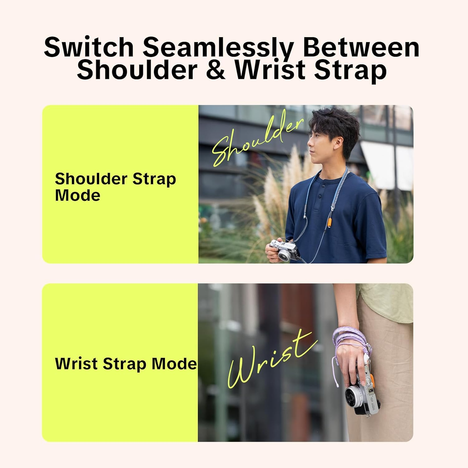 PGYTECH Camera Strap Slim for Mirrorless - Leather Harness Quick Release Adjustable Camera Neck Shoulder Strap for Compact Instant Camera and Smartphone (Trendy, Lilac Purple) image number 3