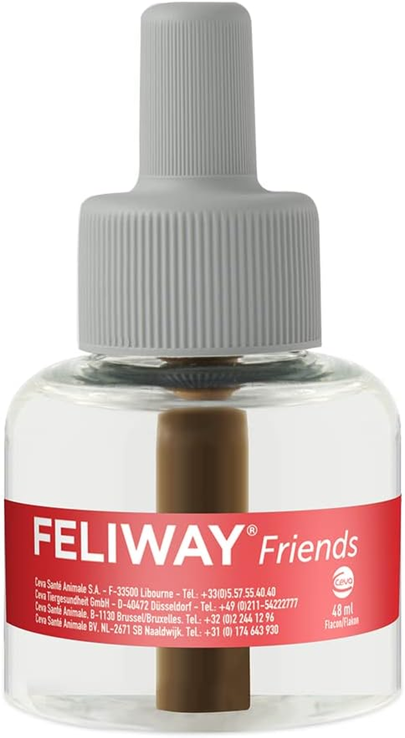 FELIWAY Friends 30 Day Refill for Pheromone Vaporizer, 48 Ml - Helps Reduce Signs of Stress in Cats and Kittens, Veterinarian-Recommended, Clinically Tested image number 1