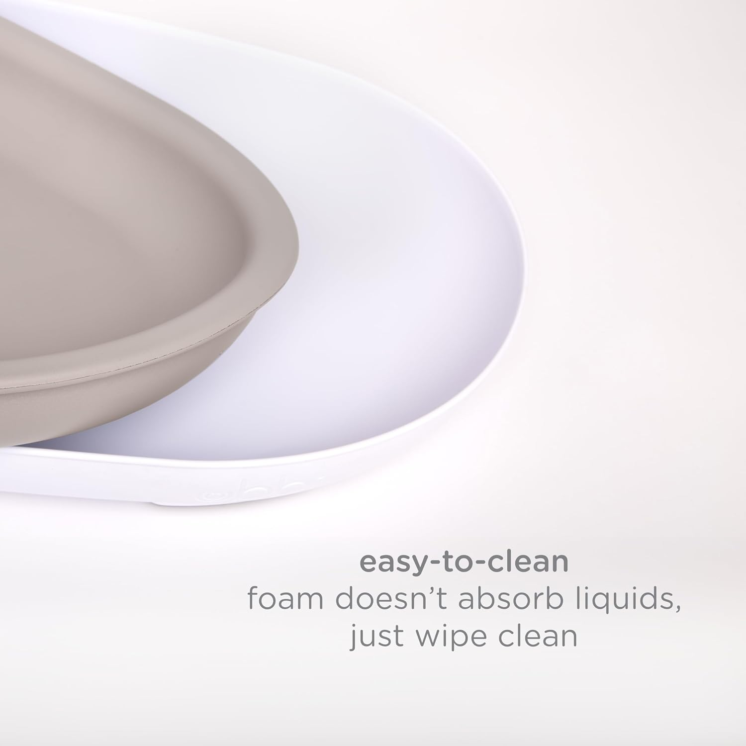 Ubbi Baby Changing Pad, Easy to Clean with Detachable Base, Lightweight, Waterproof Foam, Includes Safety Strap and Non-Skid Feet, Taupe image number 2