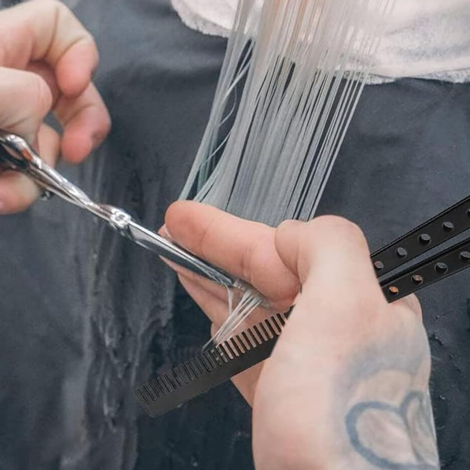 Butterfly Comb, Foldable, Practice Butterfly, Flipping Trick, Stainless Steel, Butterfly Hair Comb for Beginner, Salon Beauty Tool, for Trainer Lover image number 4