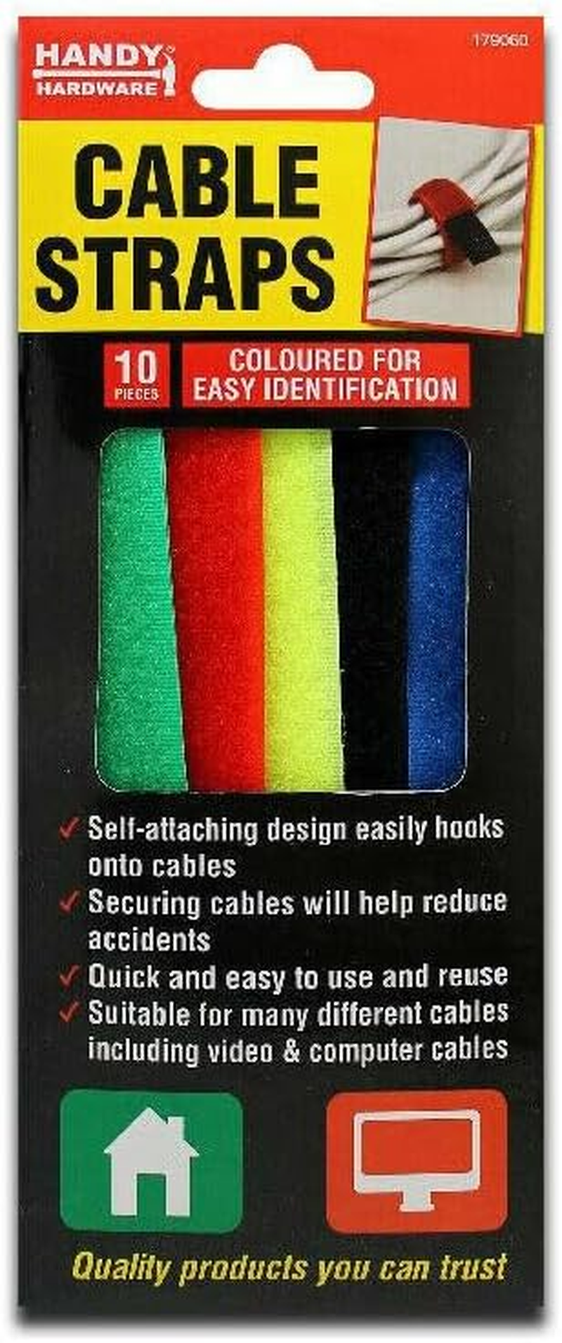 Tootoo 10Pcs Straps Wrap Wire Cord Organizer Cable Tie Rope Holder Line Fixer image number 1