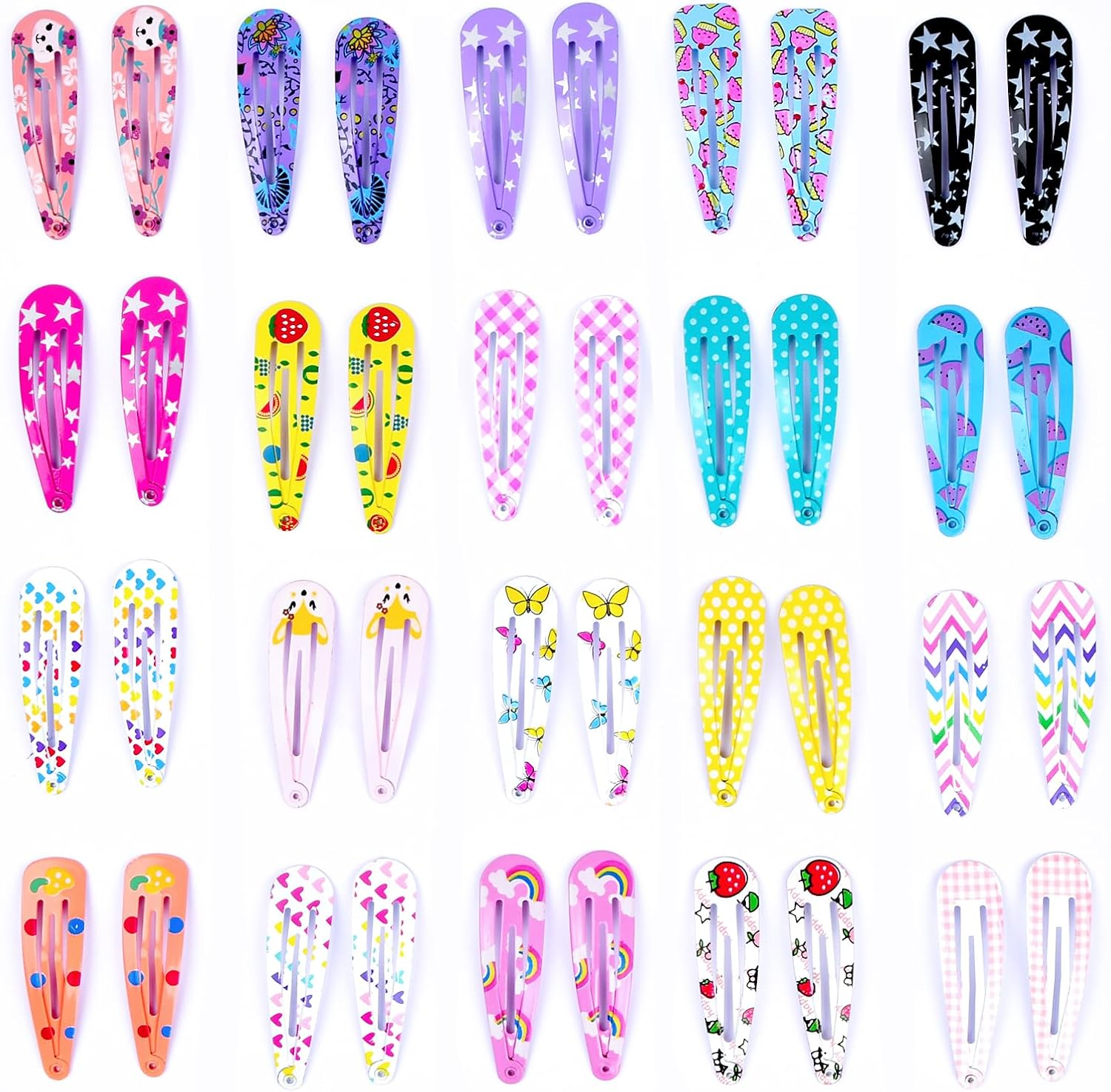 Girls Hair Clips, 40 Pcs Colorful Small Hair Barrettes, Multiple Style Printed Hair Clips, Cute Candy Color Barrettes, 2 Inch Cartoon Little Hairpin for Toddlers Kids Girls image number 6