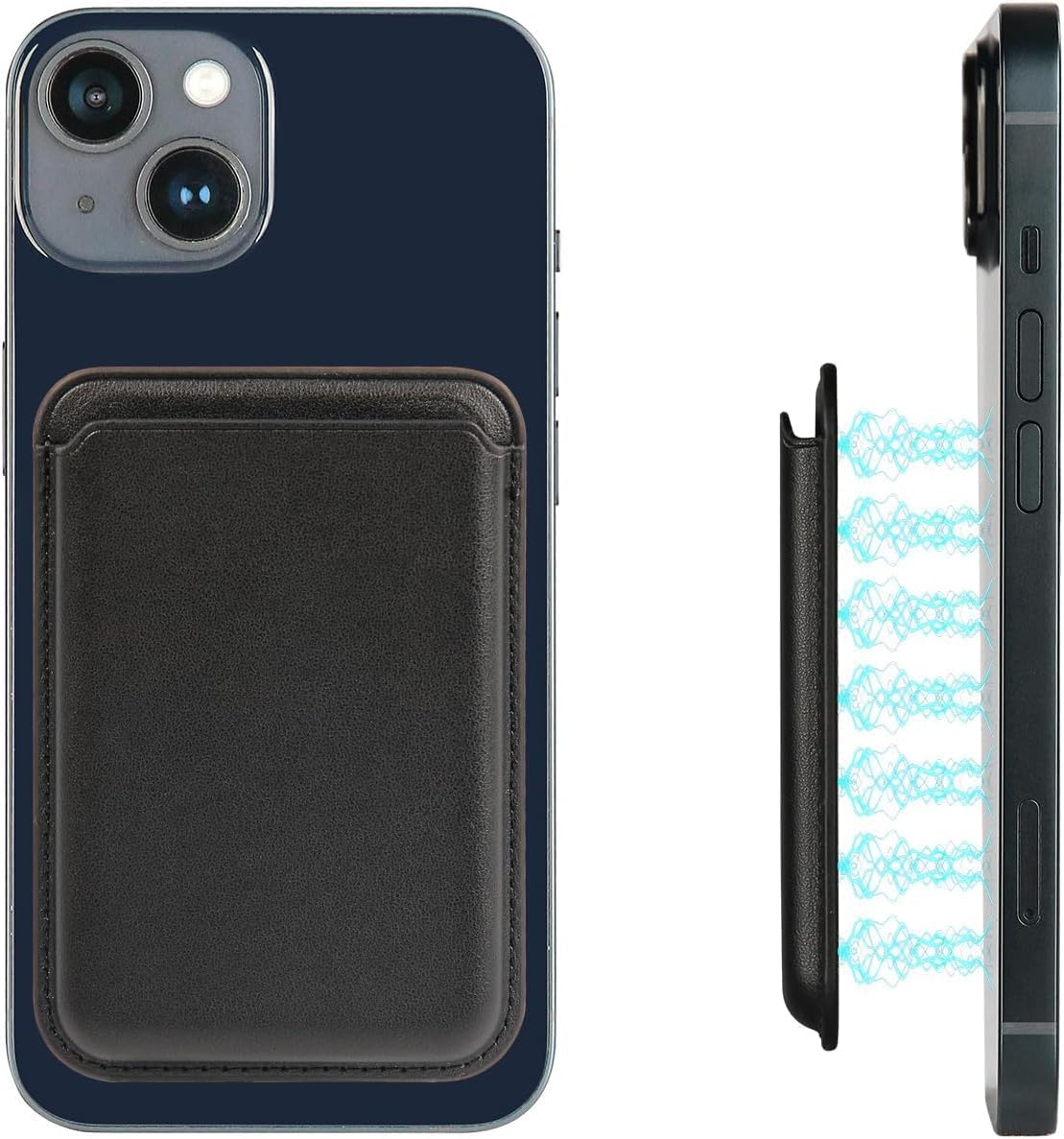 Magnetic Phone Wallet Compatible with Apple Magsafe, Minimalist Leather Wallet, Rfid-Blocking Card Holder for Iphone 16 Pro Max/16 Plus/16, for Iphone 15 Pro Max/15 Plus/15 Pro/14/13/12【White】