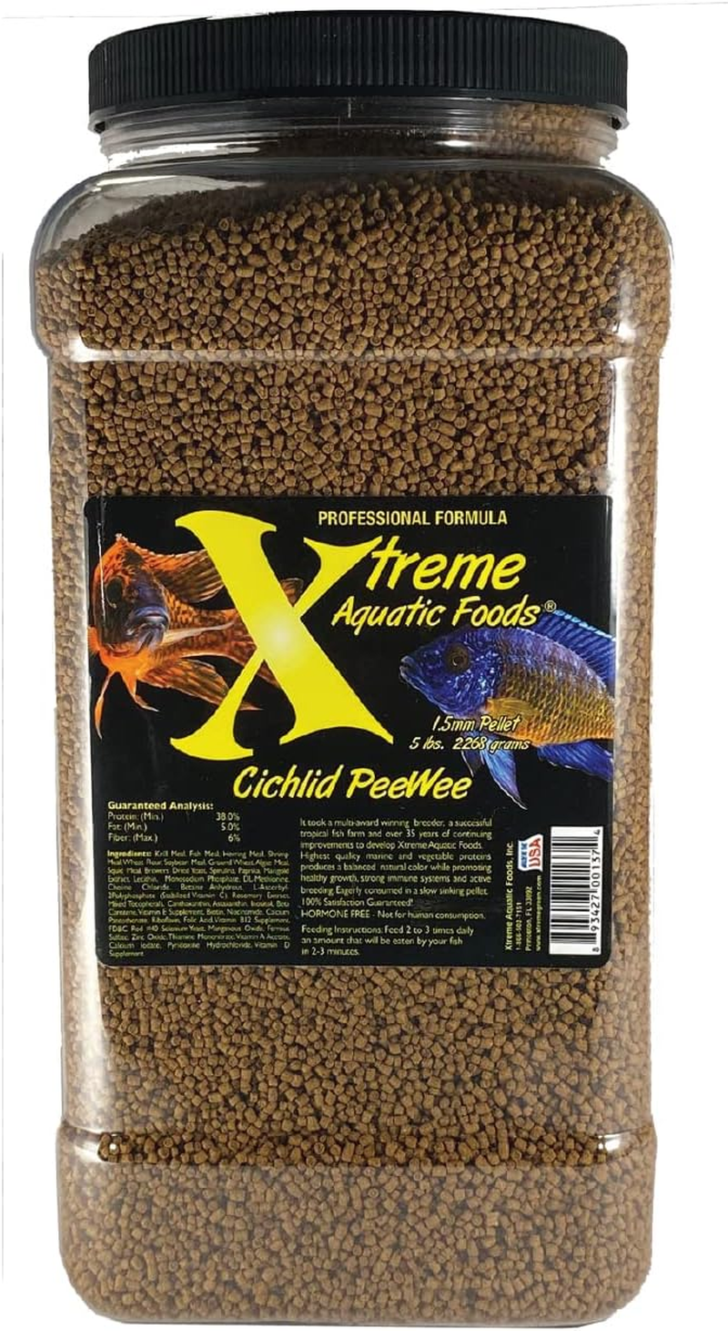 Xtreme Aquatic Foods Cichlid Peewee 1.5Mm Slow-Sinking Pellets 2041 Grams (72Oz) image number 1