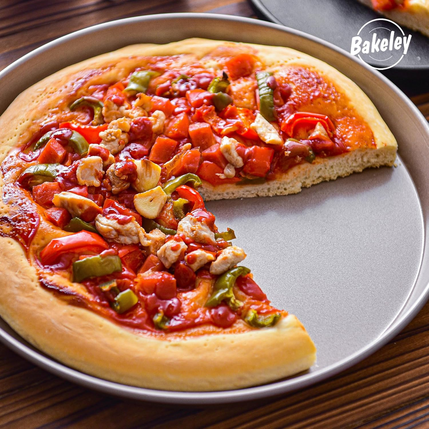 Bakeley Pizza Pan Pizza Tray 11-Inch Non-Stick round Pizza Baking Sheet Oven Tray Pancake Bakeware for Oven Baking (Champagne Gold) image number 5