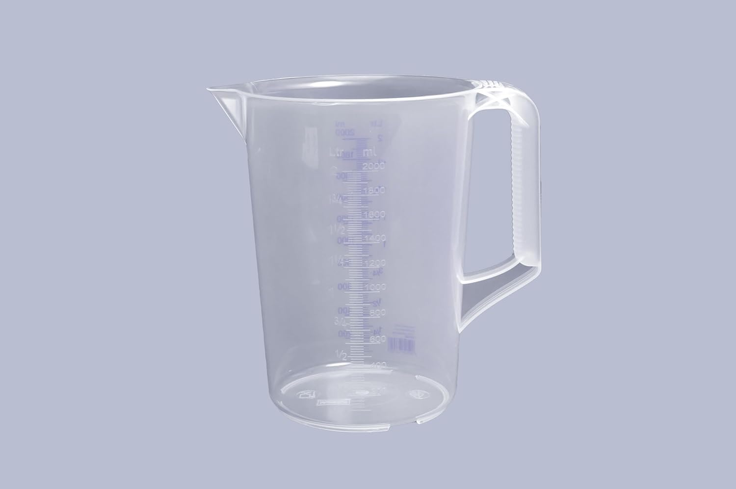 Hunersdorff 937000 Graduated Can with Closed Handle, White/Blue, 2000 Ml image number 1