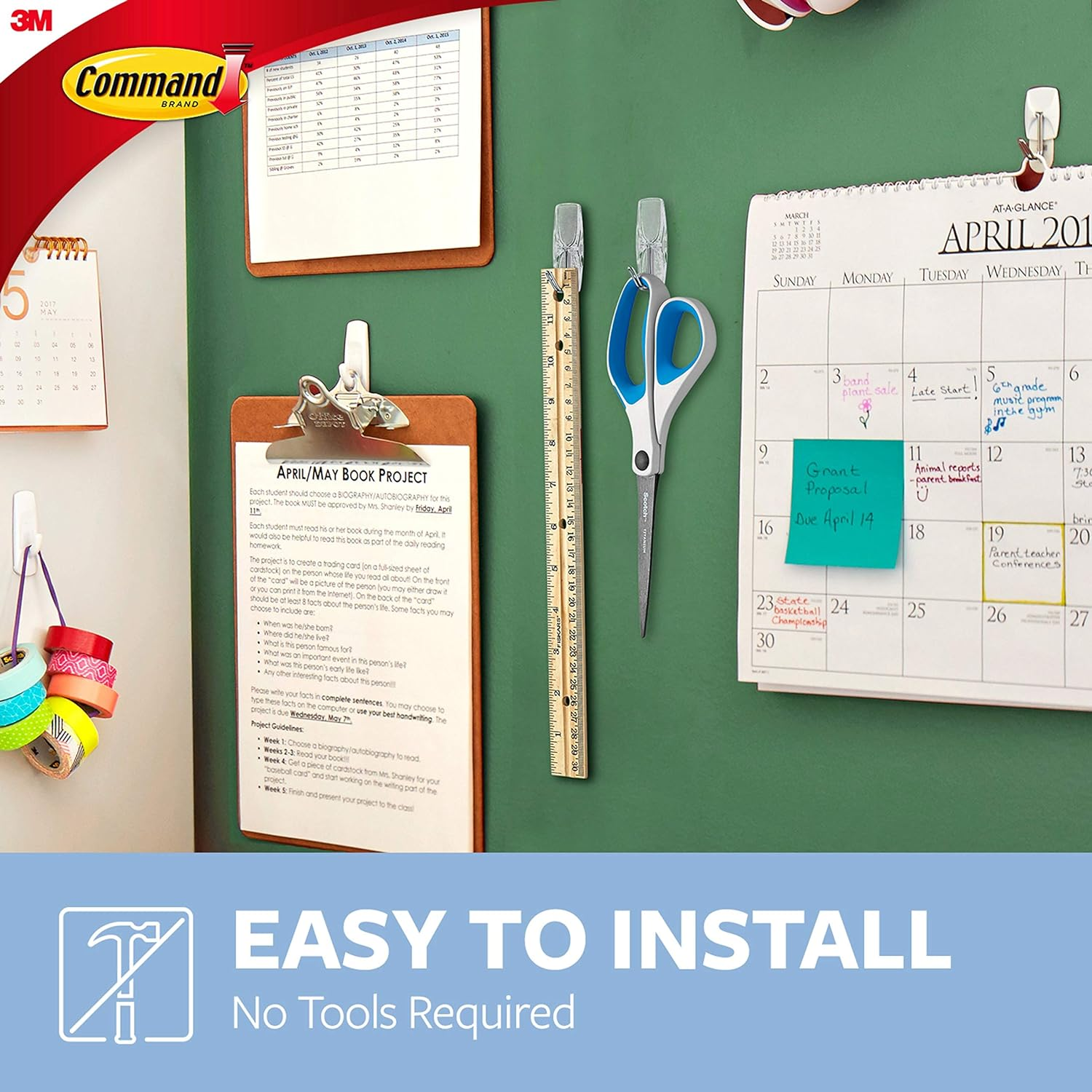 Command Wire Toggle Hook Value Pack, Medium, Clear, 6-Hooks (17065CLR-6ES) image number 1