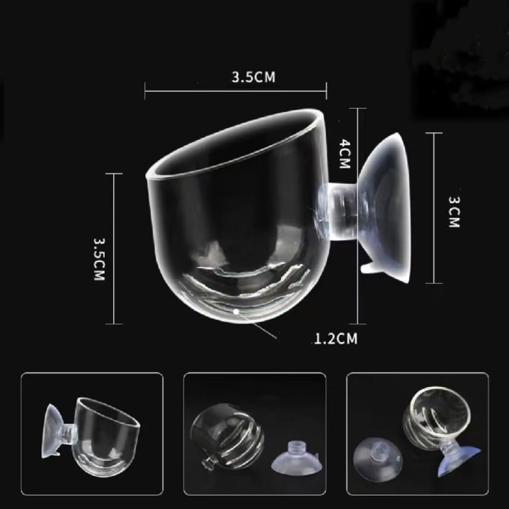 Acrylic Aquatic Plant Holder with Suction Cup, 8Pcs Crystal Glass Aquatic Plant Pot with Suction Cup,Aquatic Plant Cup Pots Acrylic Water Plant Cup with Suction Cup,Aquatic Plant Cup with Suction Cup image number 2