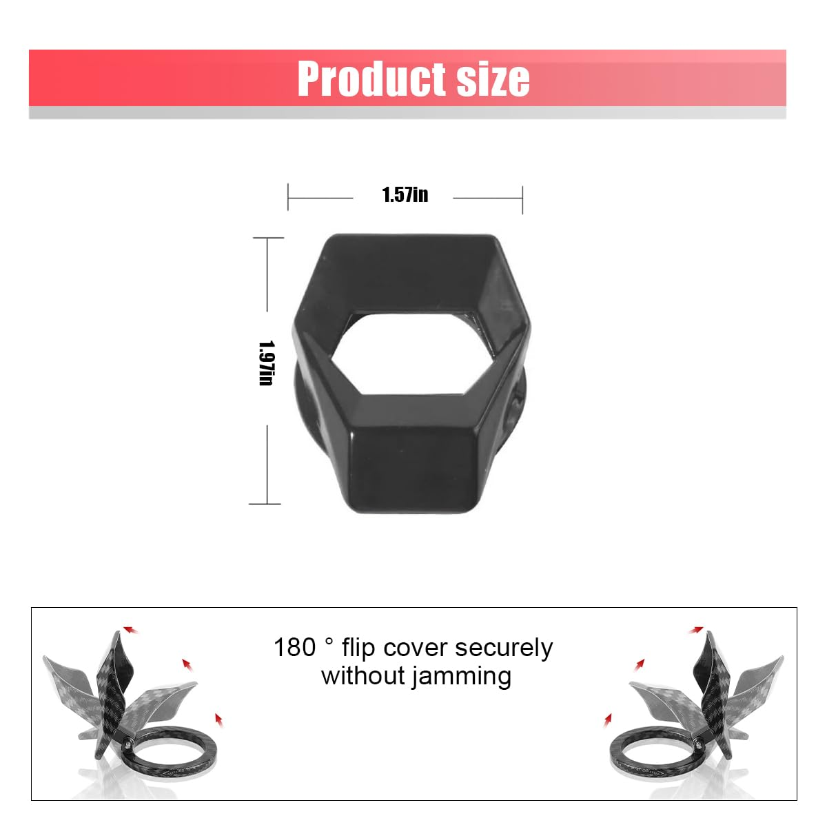 Car Engine Start/Stop Button Cover, Zinc Alloy Car Push Button Start Cover Car Power Control Trim, Universal Key Ignition Switch Protective Cover for Cars, Suvs (Black)