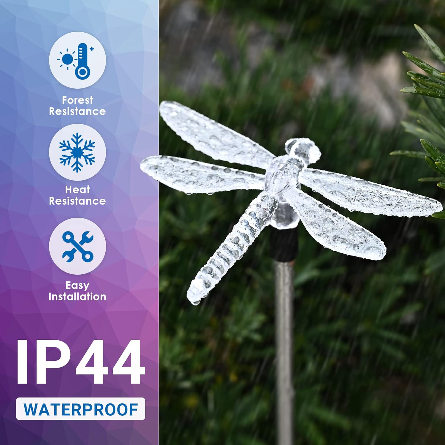 Solar Garden Lights, 3 Pack Solar Butterfly Lights Decoration, Outdoor Garden Decoration Color Changing LED, Outdoor Decorative for Pathway, Lawn, Patio, Driveway image number 1