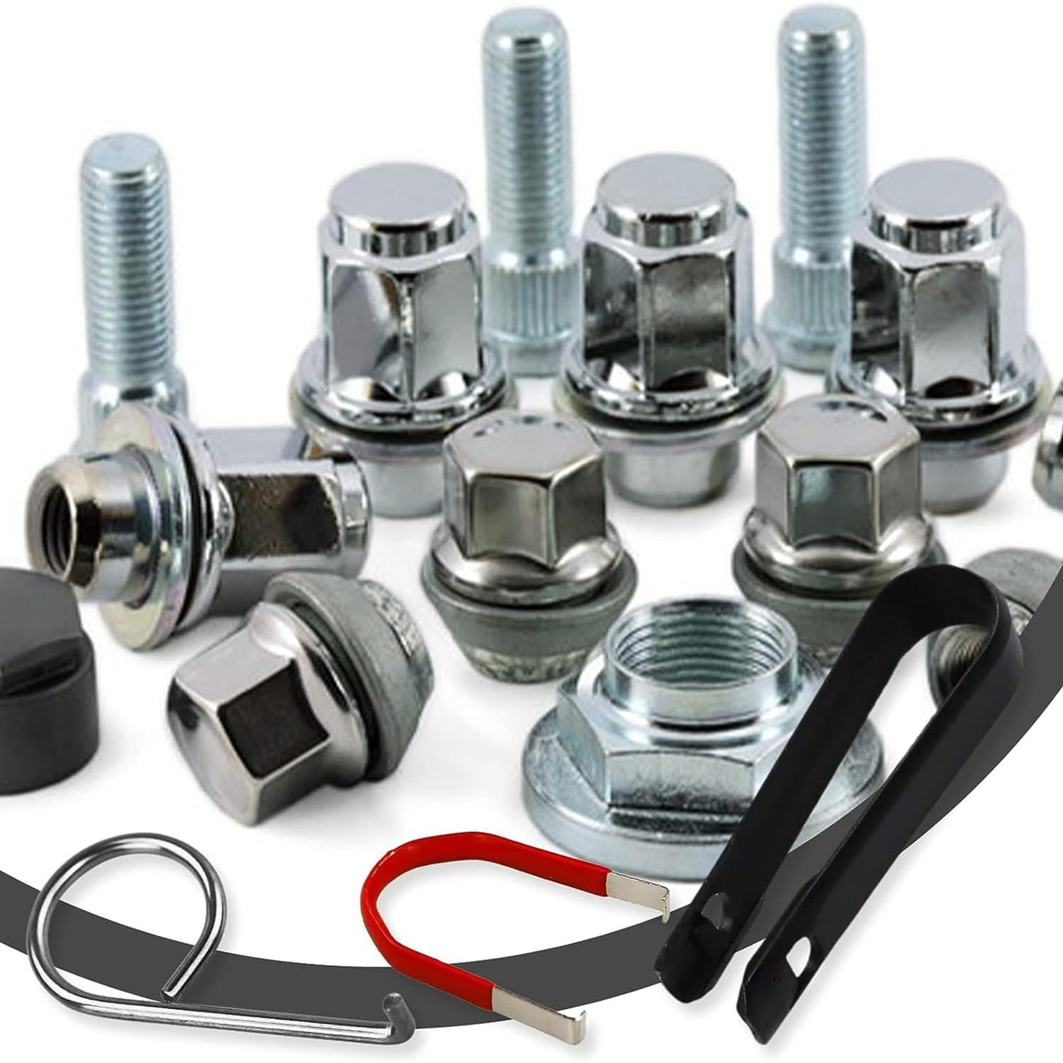 6 PCS Wheel Bolt Cap Cover Removers Tool Set, Tyre Nut Center Cover Cap Puller Tweezers Removal Tool, Bolt & Nut Covers Key for Cars image number 4