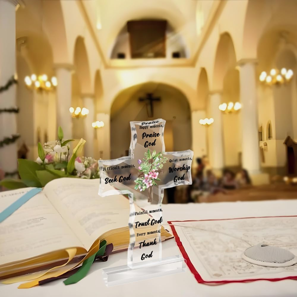 Christian Gifts for Men Easter Gifts Christian Gifts for Women Acrylic Cross Sign Jesus Gifts Religious Gifts Bible Gifts for Women Bible Accessories Religious Gifts for Men Baptism Confirmation Gifts image number 3