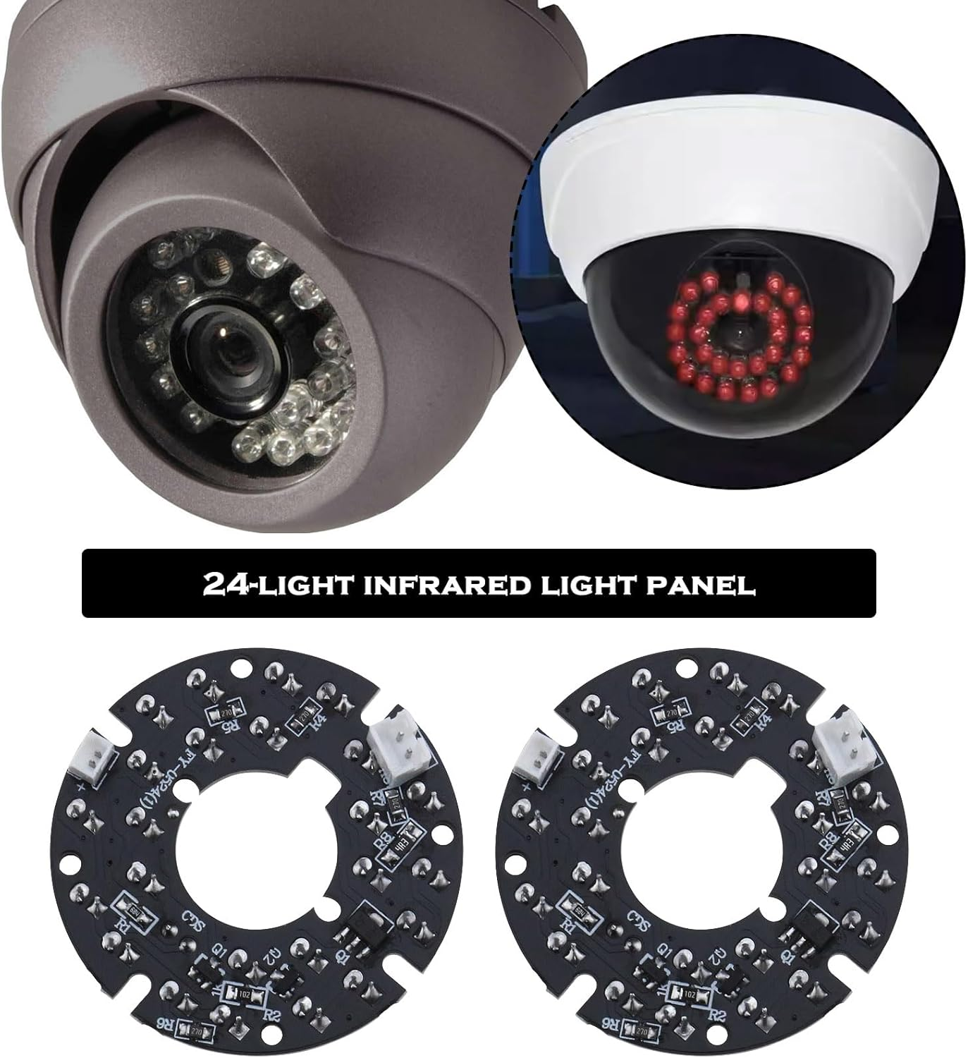 VGOL 2X 24 850Nm IR Leds Infrared Light Board IR Range up to 20-30M for Camera Surveillance System and Night Lighting of Various Cameras, Black image number 6