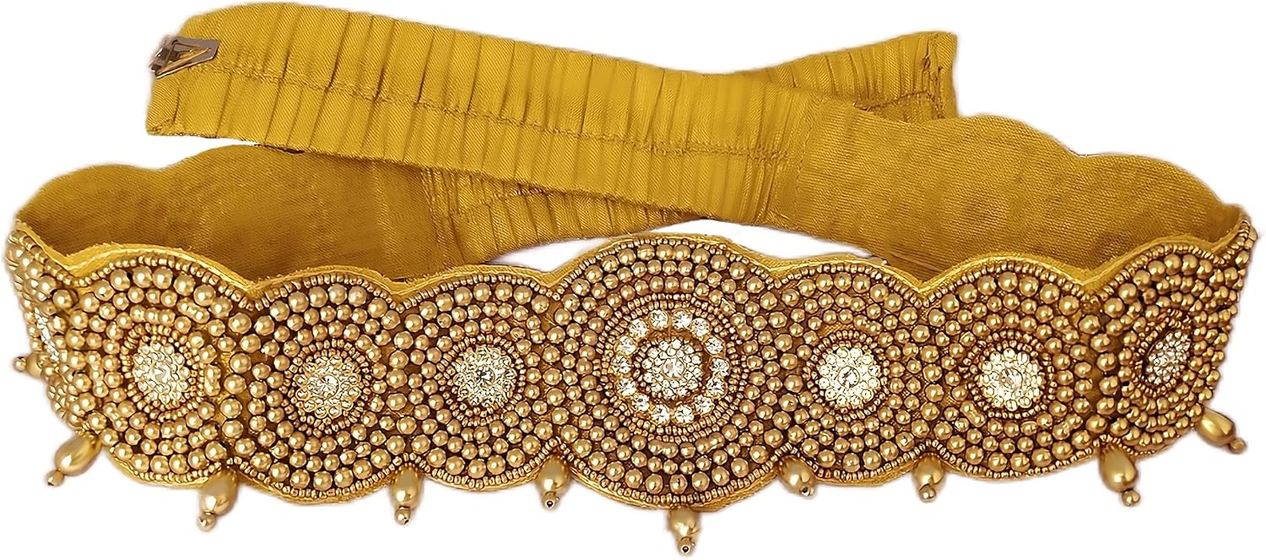 VAMA FASHIONS Traditional Maggam Work Cloth Saree Waist Belt Stretchable Sontada Patti Vadanam Kamarpatta Kamarband for Women