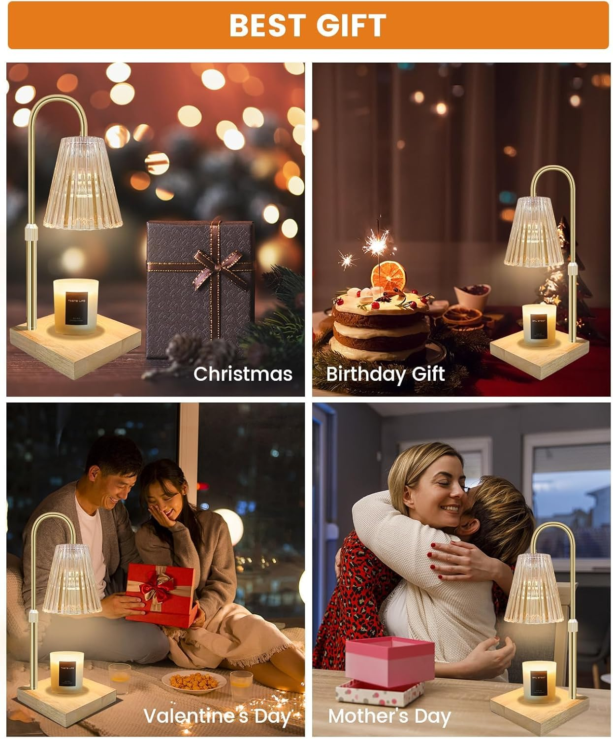 Candle Warmer Lamp with Timer Dimmer Adjustable Height, Mothers Day Gifts, Electric Wax Warmer Vintage Home Decor for Scented Jar Candle image number 6