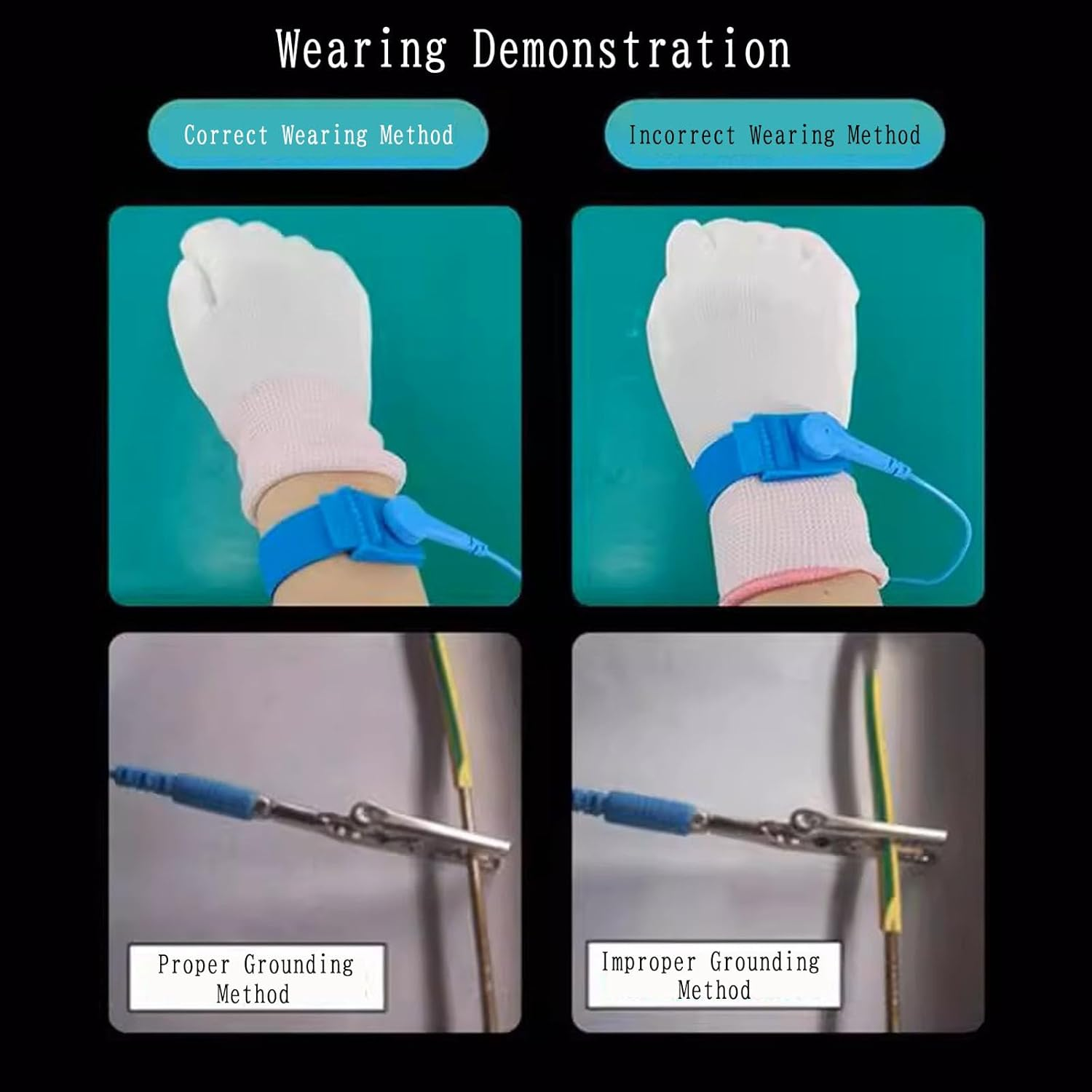 Anti Static Wrist Strap Band with Grounding Wire Surge Protection Blue Wrist Band Driver Kit image number 3