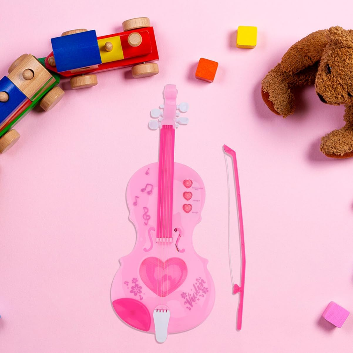 Vaguelly Violin Musical Toy for Kids Children Violin Musical Instrument Beginner Toy Set Random Color image number 5