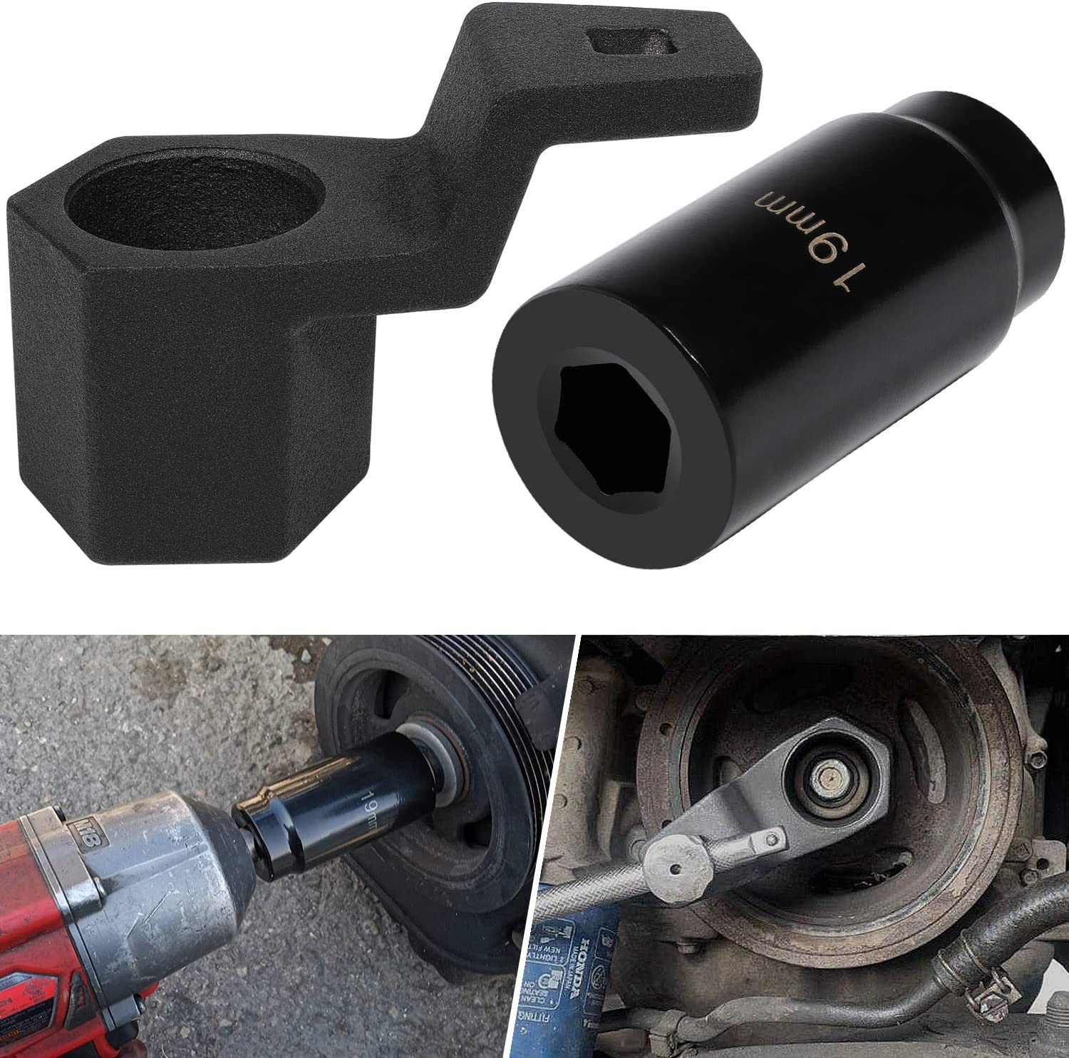 Yoursme 19Mm Harmonic Balancer Socket 77080 & 50Mm Crankshaft Crank Pulley Wrench Holder for Honda and Acura Engines image number 3