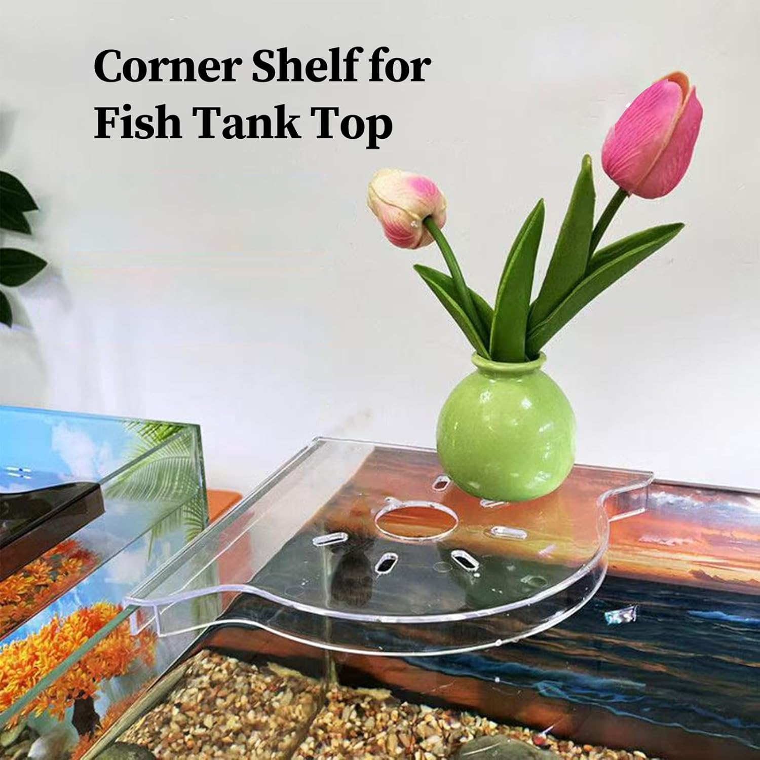 Aquarium Corner Shelf | Waterproof Space Saving | Fish Tank Top Corner Shelf,For Urban Dwellers Pet Lovers Homeowners Living Room Balcony Apartment image number 4