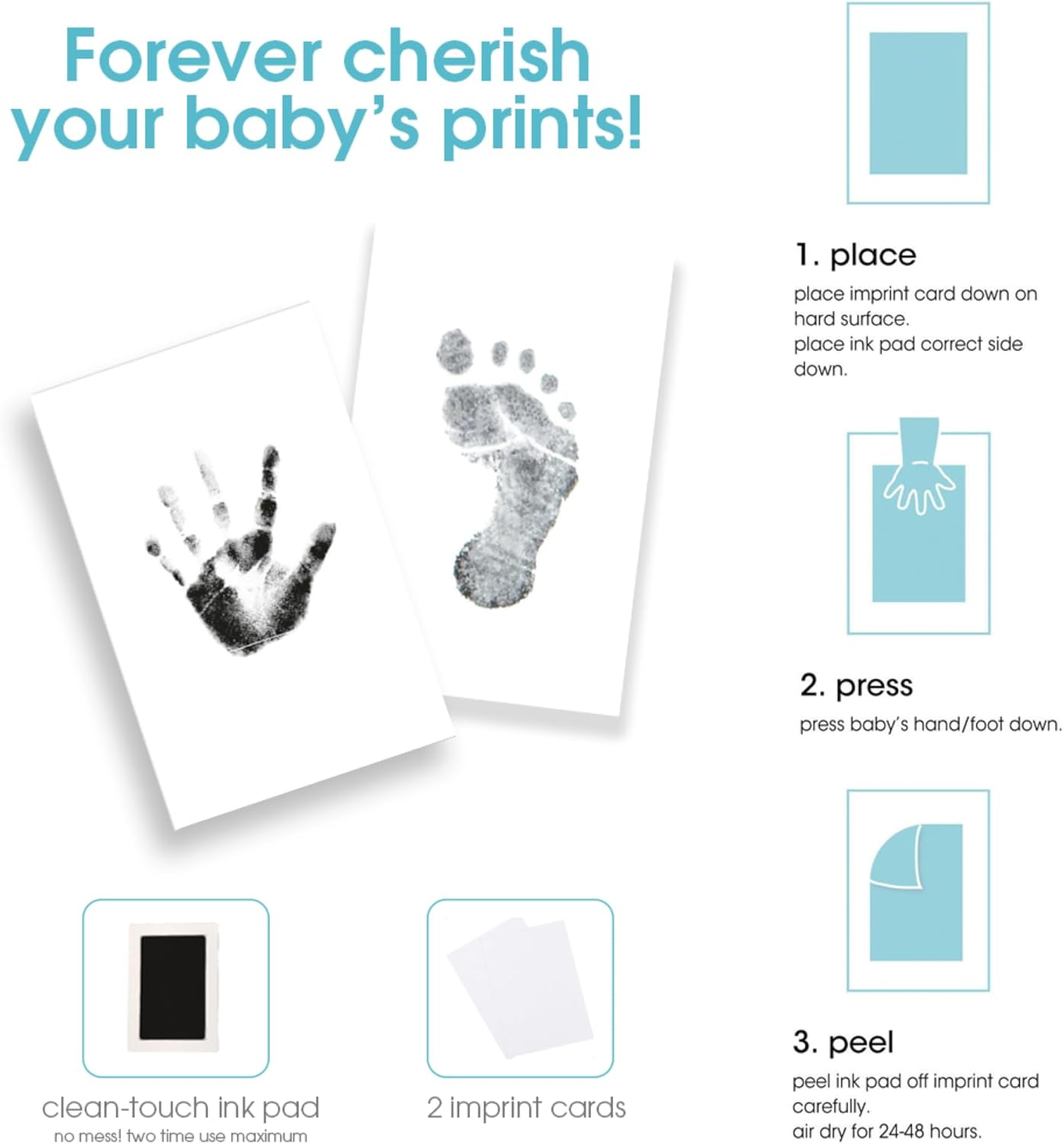 Pearhead Babyprints Photo Frame, White, 0.56 X 17 X 9.50 Inch Size image number 4