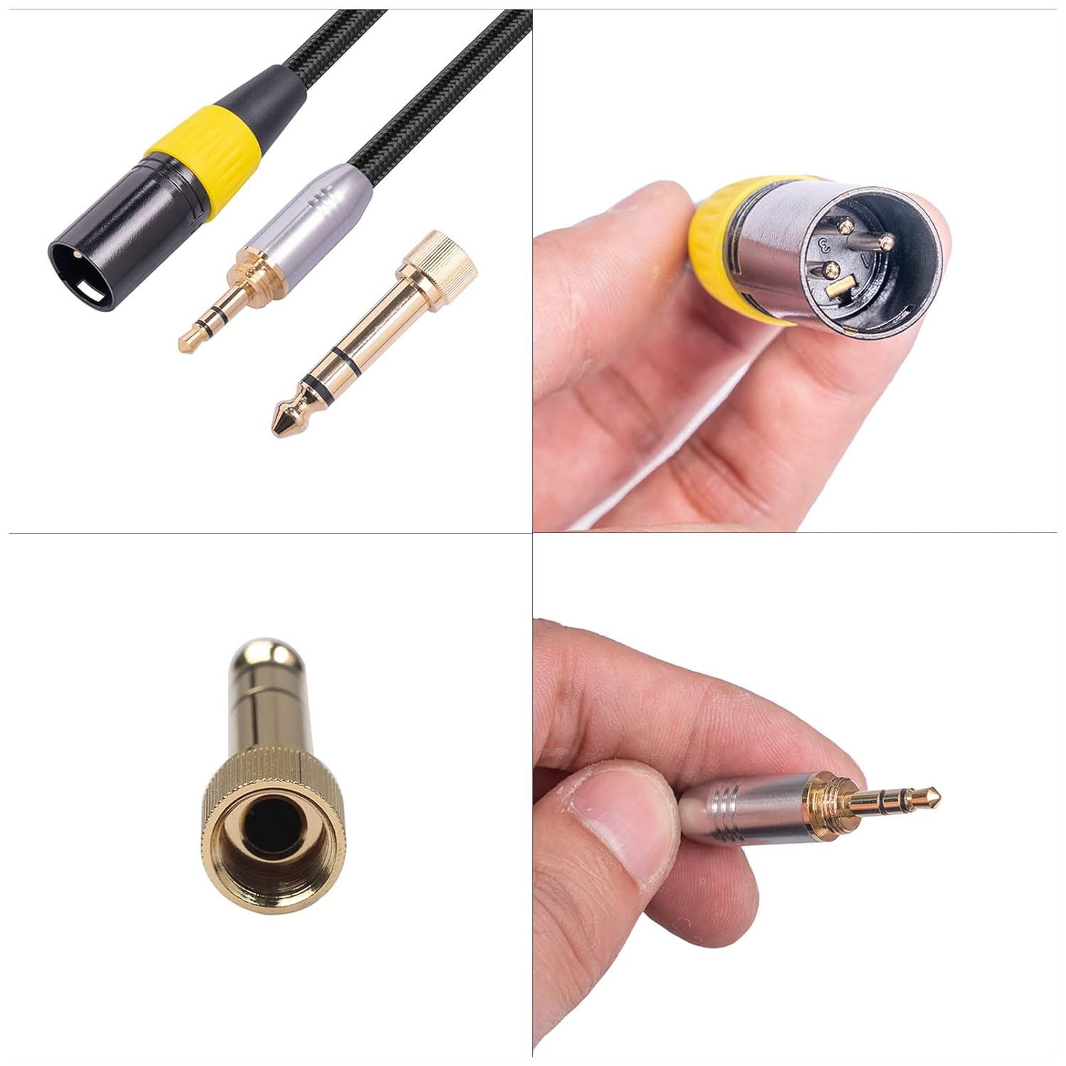 Silent Gold Plated 3.5Mm Male to XLR Cable. Silent Gold Plated 3.5Mm to 3 Pin XLR Adapter Cable for Microphone Mixer Wireless Microphone image number 2