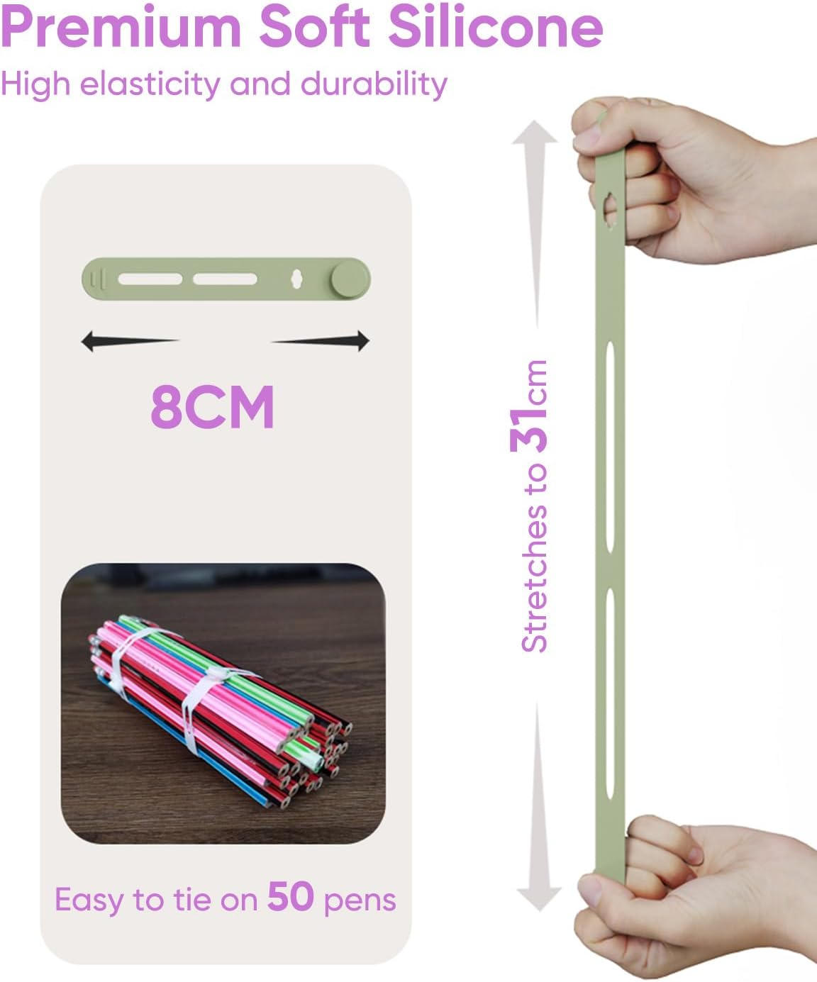 Silicone Cable Ties 7 Colors 14Pcs Cord Organizer for Cable Management 8Cm Reusable Cable Organizer Electronic Accessories for Earphone, Phone Charger, Mouse, Audio, Computer image number 4